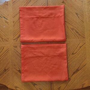 Orange Waffle-Texture Fabric Curtains - set of 2 - 40x64